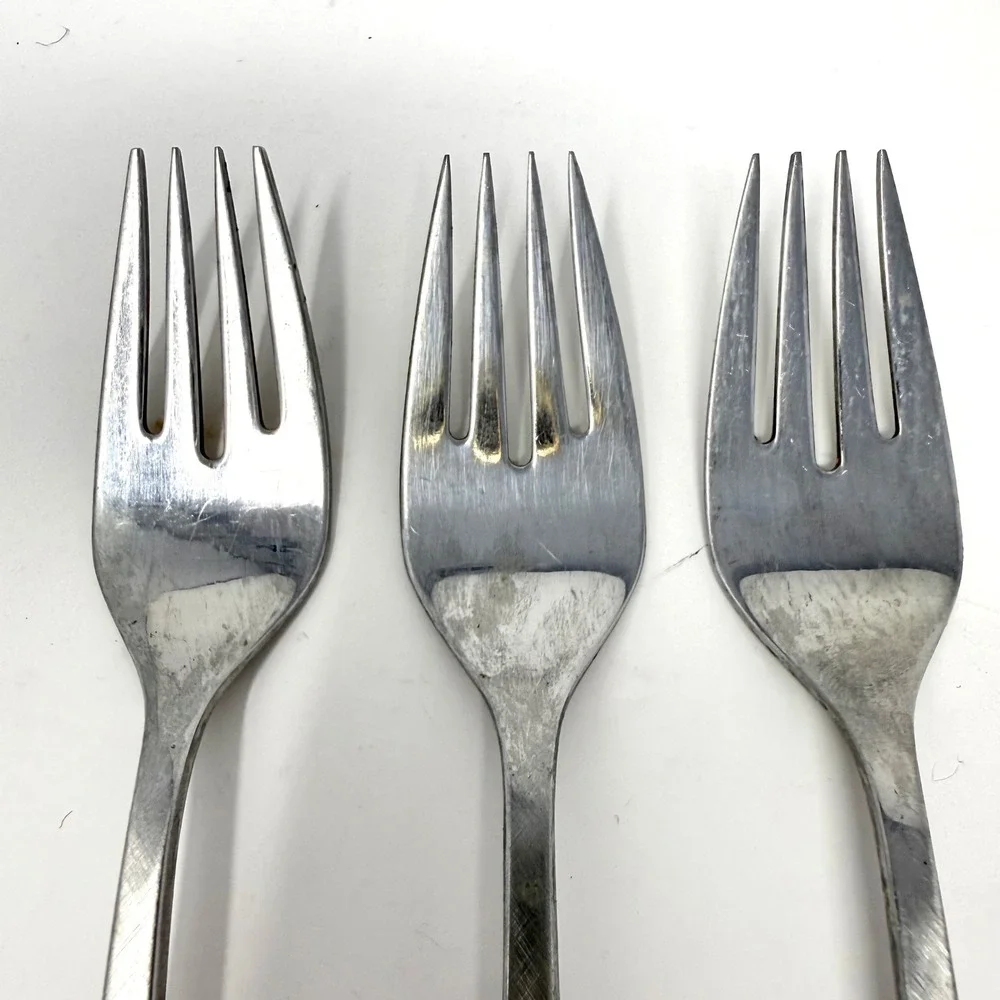 International Stainless Deluxe Danish Scroll Salad Forks Set of 3 MCM